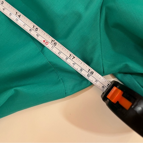 Vintage Cottagecore Full Skirt Ribbon detail green teal Party Dress Country Sm - Picture 14 of 17